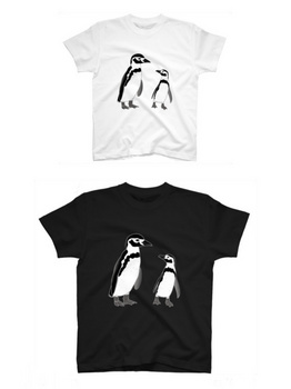 ペンギン親子Tシャツ白黒.jpg